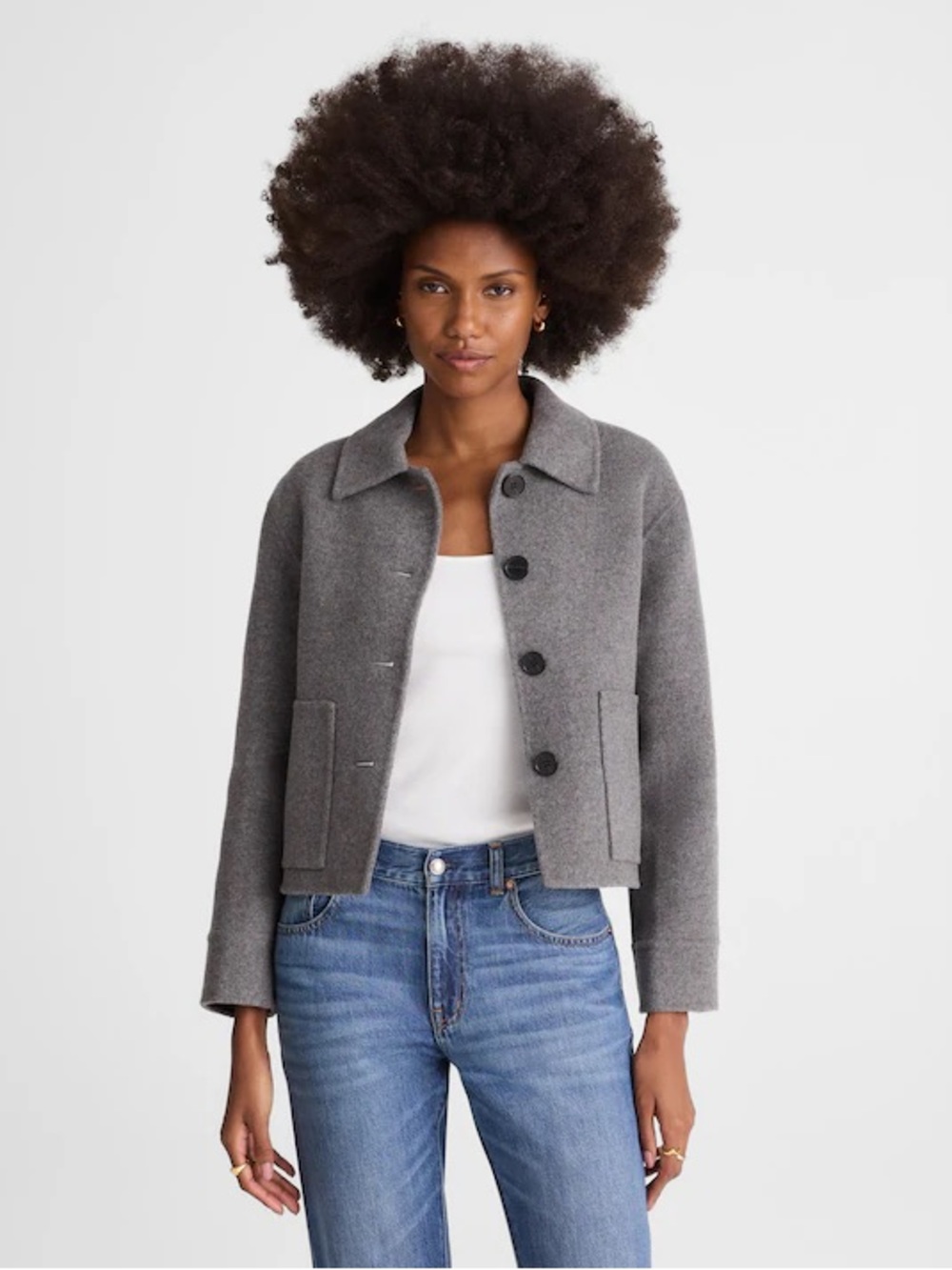 NEW Madewell Double-Faced Cropped Chore Jacket